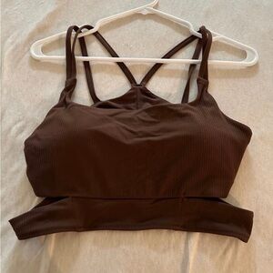 Lululemon Java Brown Strappy Sports Bra size 10